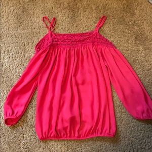 by & by long sleeve off shoulder